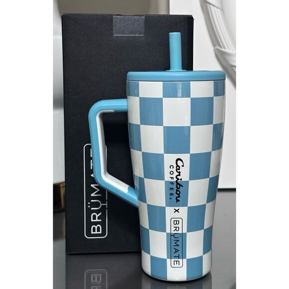 BRUMATE X CARIBOU COFFEE EXCLUSIVE 30oz Era, CARIBLUE CHECKER - Picture 1 of 5